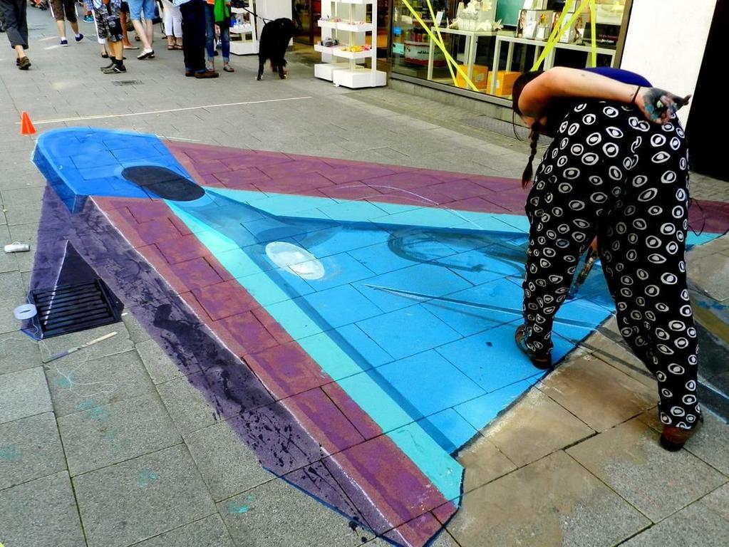 Untitled. Anamorphic one view 3D painting, Acrylic on Pavement Wilhelmshaven (Germany), 2015 Untitled.