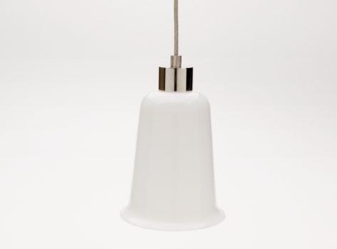 CYLINDER WHITE GLASS SHADE IN NICKEL