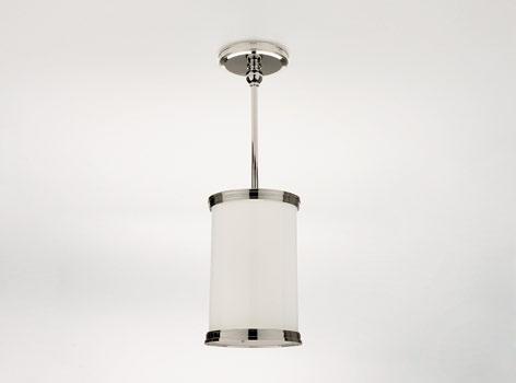 PENDANT WITH HAND BLOWN GLASS SHADE IN
