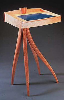 Jere Osgood Stand Up Writing Desk 1997 Australian lacewood,