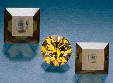 Most of the synthetic gem diamonds produced today are fancy colors. Various shades of yellow and brown are most abundant. Other colors include pink, blue, orange, and red.