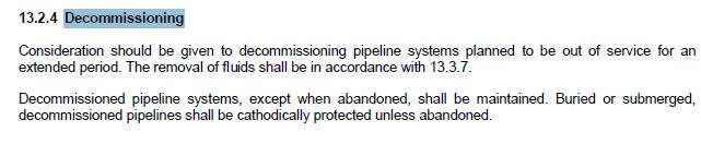 Pipeline decommissioning Pipeline engineers mean other things by decommissioning than other offshore people?