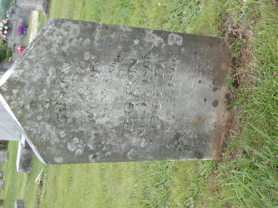 There are many, very old, unreadable markers in the cemetery that date back to about 1825. John died in 1856 and Margaret died March 18,1851 (26).