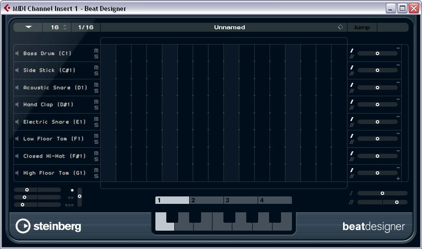 Beat Designer The Beat Designer is a MIDI pattern sequencer that allows you to create your own drum parts or patterns for a project.