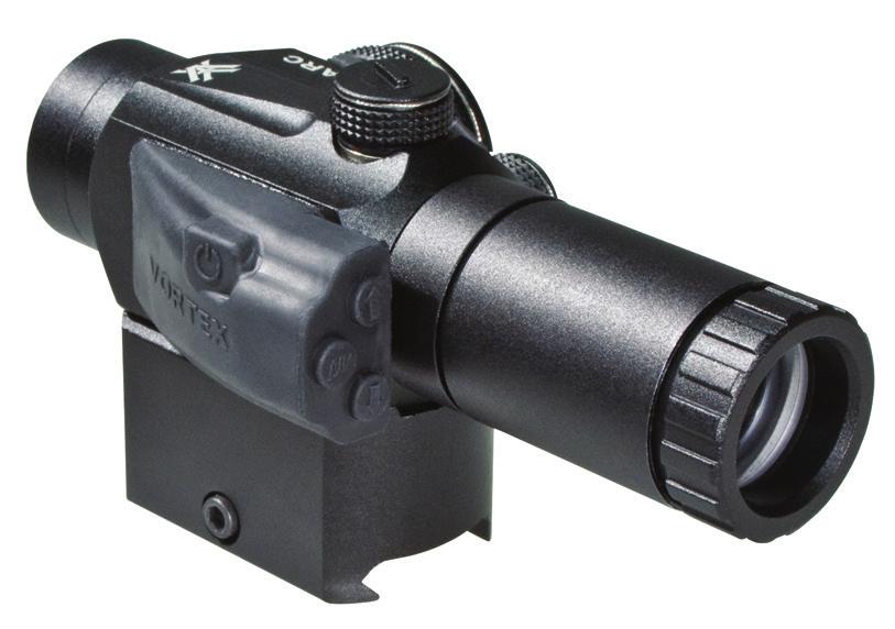 Magnifier The SPARC red dot includes a removable 2x magnifier which may be used for longer distance shooting. To attach the magnifier, thread it into the eyepiece end of the scope.