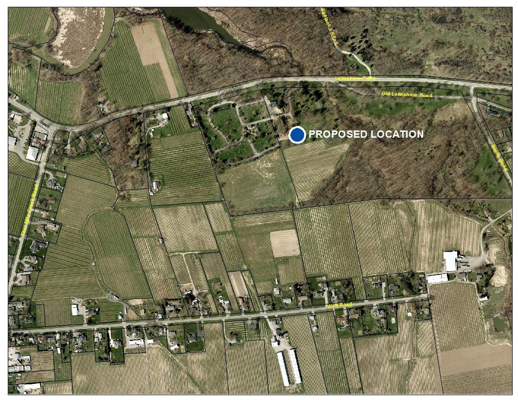 6.2 Recommended Site Location The location proposed for a wireless telecommunications site in Quadrant 1 is on the property municipally known 1455 Lakeshore Road, Niagara-on-the-Lake (Figure 6.