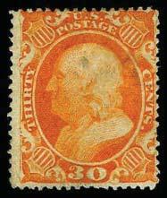 this scarce variety $750.00 62 o 24c Gray Lilac, 37, Large red grid HC, deep dark color, some sm.