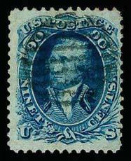 95 o 90c Blue, 72, SON grid HC, strong color, Fine+ example of this