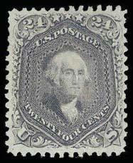 1875 RE-ISSUE 143 24c Gray Lilac, 99, Full fresh OG, H, strong grill, exceptionally deep dark color for this issue, four
