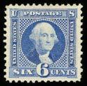 215 6c Blue, 126, Unused, very strong color and sharp impression, four large and