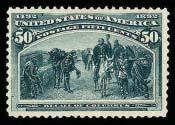 looking stamp $500.00 353 50c Slate Blue, 240, B.