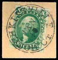 around, Extremely Fine, this is a very small town west of Waterbury, CT, certainly a very rare cancel,