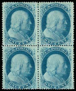 00 46 3c Dull Red, 26, Block of Four, OG, three stamps are NH, strong color,