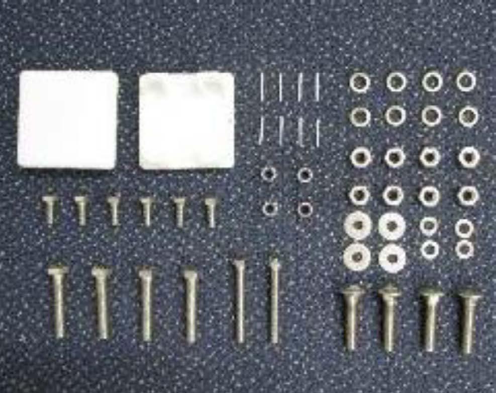 2x Cap for uprights 80 x 80, white 8x Plug pin 6x Hexagon screw DIN 933, M8 x 20 4x Washer, DIN 125, Ø 8.