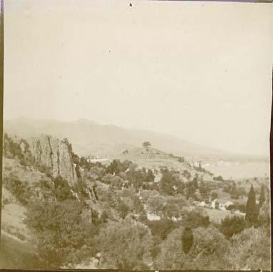 Göztepe, view on landscape and the sea in the background. ca.  24,00