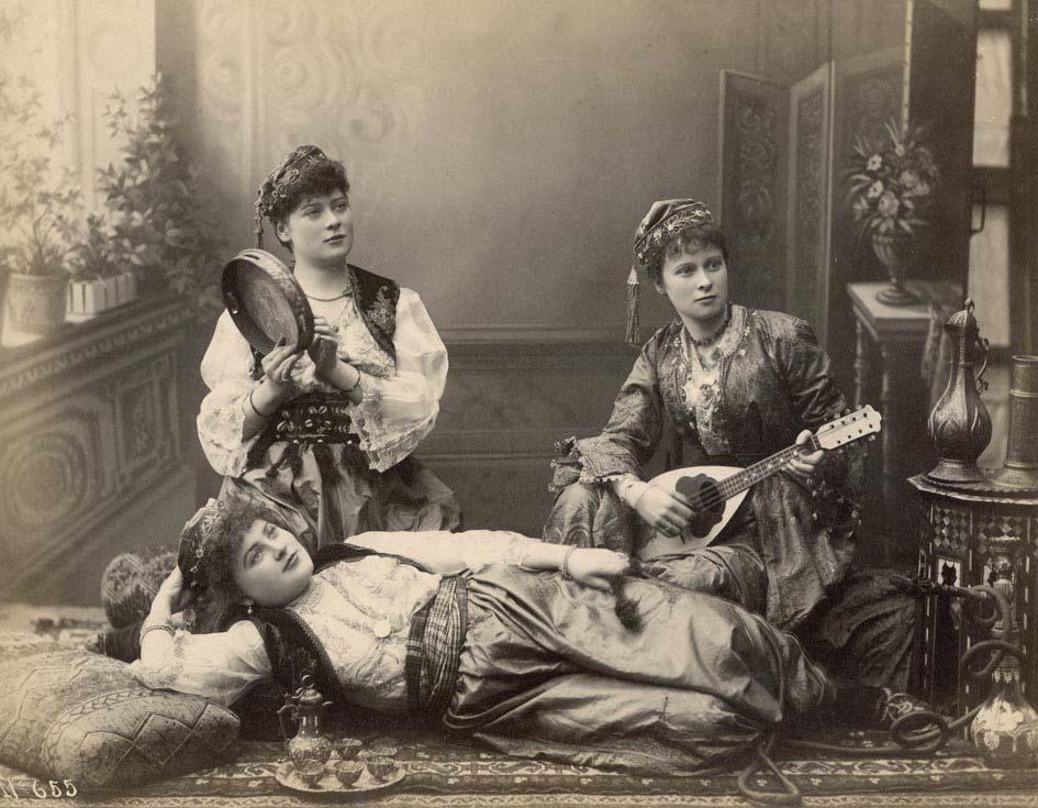12 CONSTANTINOPLE. Three female musicians. Constantinople, ca. 1890.