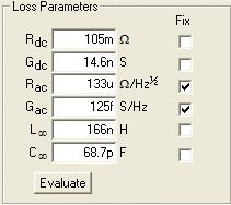 P-3 BREAK BREAK Loss Tangent P-1 NO BREAK Port 1: Gac/2PiC=0.000293 Port 3 Gac/2PiC=0.000375 Figure 14.