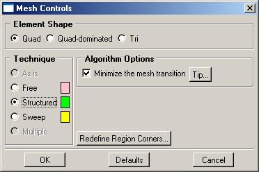 controls f. Select OK 15. In the toolbox area click on the Assign Mesh Controls icon a.