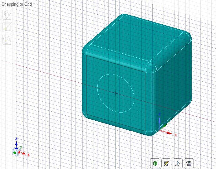 Fig. 6-10 Draw a circle on cube surface Step 4: Choose pull under the