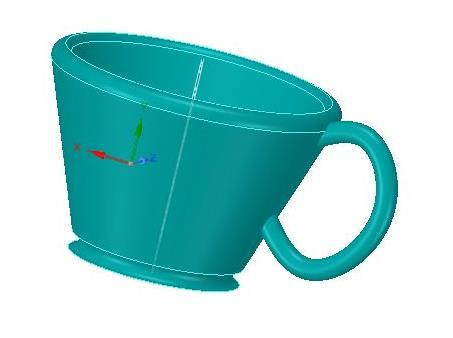 circular lines (inner and outer) at the top of cup, and select Fillet in the Pull mode menu, which is in the left screen,