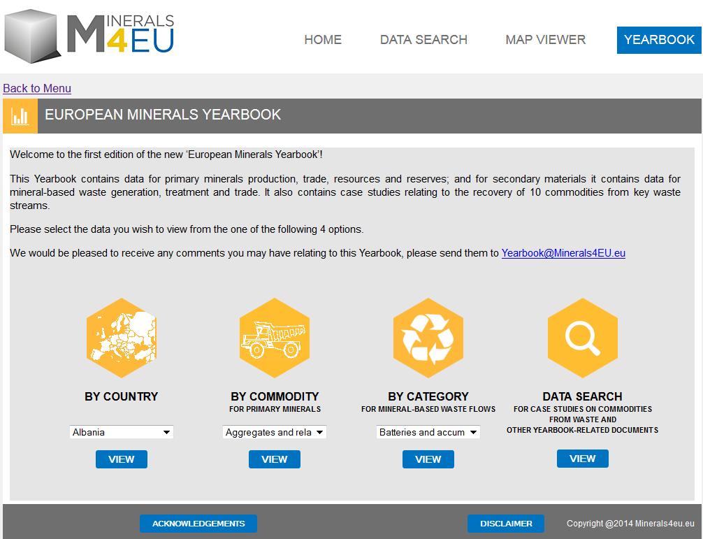 Minerals Yearbook, first edition A simplified, user-friendly and efficient access to all available and new data related to mineral resources through the Minerals4EU Knowledge Data Platform 40