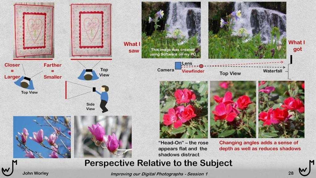 Earlier, I noted that the perspective issues of not being square on to the subject are most often image processed to correct what we see.