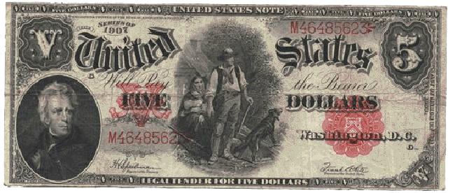 topics with an off-centered portrait, such as this one of Andrew Jackson. The Legal Tender Act of 1862 authorized the issuance of the first U.S. Legal Tender Notes.