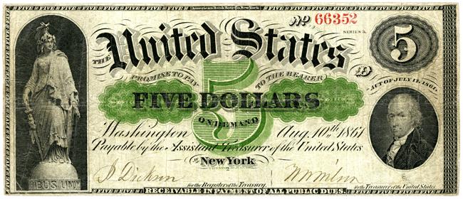The term originated with these first demand notes because of the green ink used for printing.
