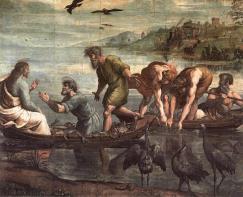 Raphael, The Miraculous Draught of Fishes, 1515, Tempera on paper, mounted on canvas, 360 x 400 cm, Victoria