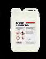 Good resistance to contamination Dilute 1:4 for working strength solution Dilute 1:9 or 1:14 for some films 5 Litres 500ml ILFOTEC DD-X Fine grain, liquid concentrate, black &