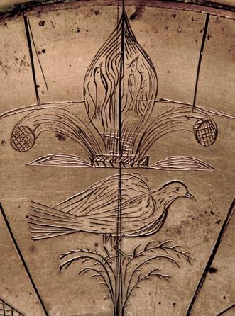 There happens to be an astonishing beauty in the instruments of surveying, especially those of the 18th century. Engraving detail from mid-18th-century semi-circumferentor by Nathan Deane.
