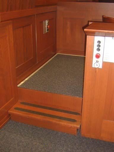 Implementation Courtroom Lifts Courtroom Lifts are a viable option when floor space is