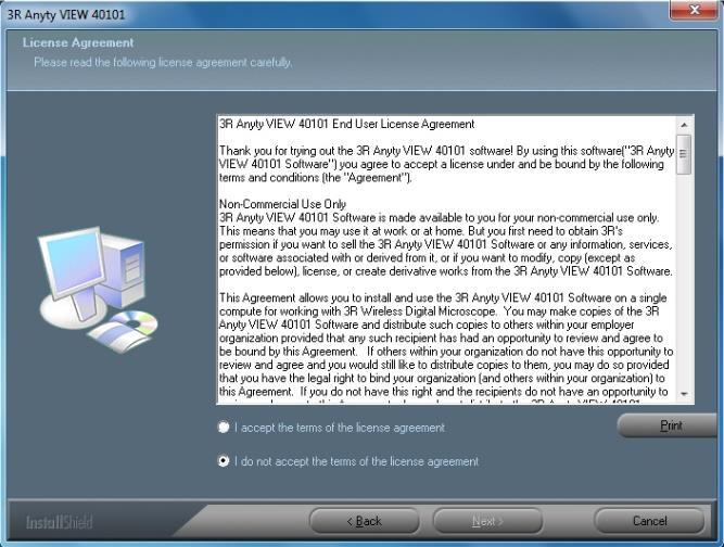 4 License Agreement will be shown. To continue installation, please tick I accept'. Then click Next.