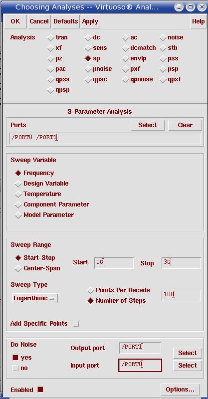 2. S parameter simulation S-parameter simulation will be used to measure the input and