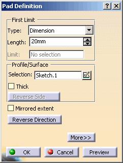 Do it Yourself (1/6) 1. Create a new part. To create a new part file, select Part from the New dialog box. a. Click File > New. b. Choose Part from the New dialog box. 2. Create a pad. c. Click OK. d. Specify a part name [Ex5A] and click OK.