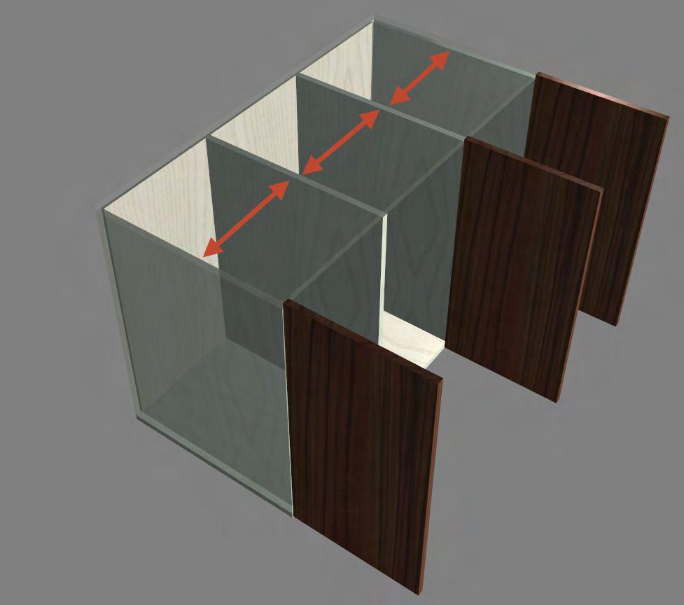 Equal door sizes If you set up a cabinet with several vertical separations dividing the inside of a cabinet into equal volumes and add doors, the doors will be
