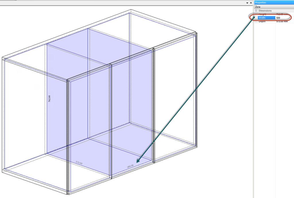 Edit inner volumes With Polyboard 6 it s now possible to change the global size of a cabinet by modifying the inner volume.
