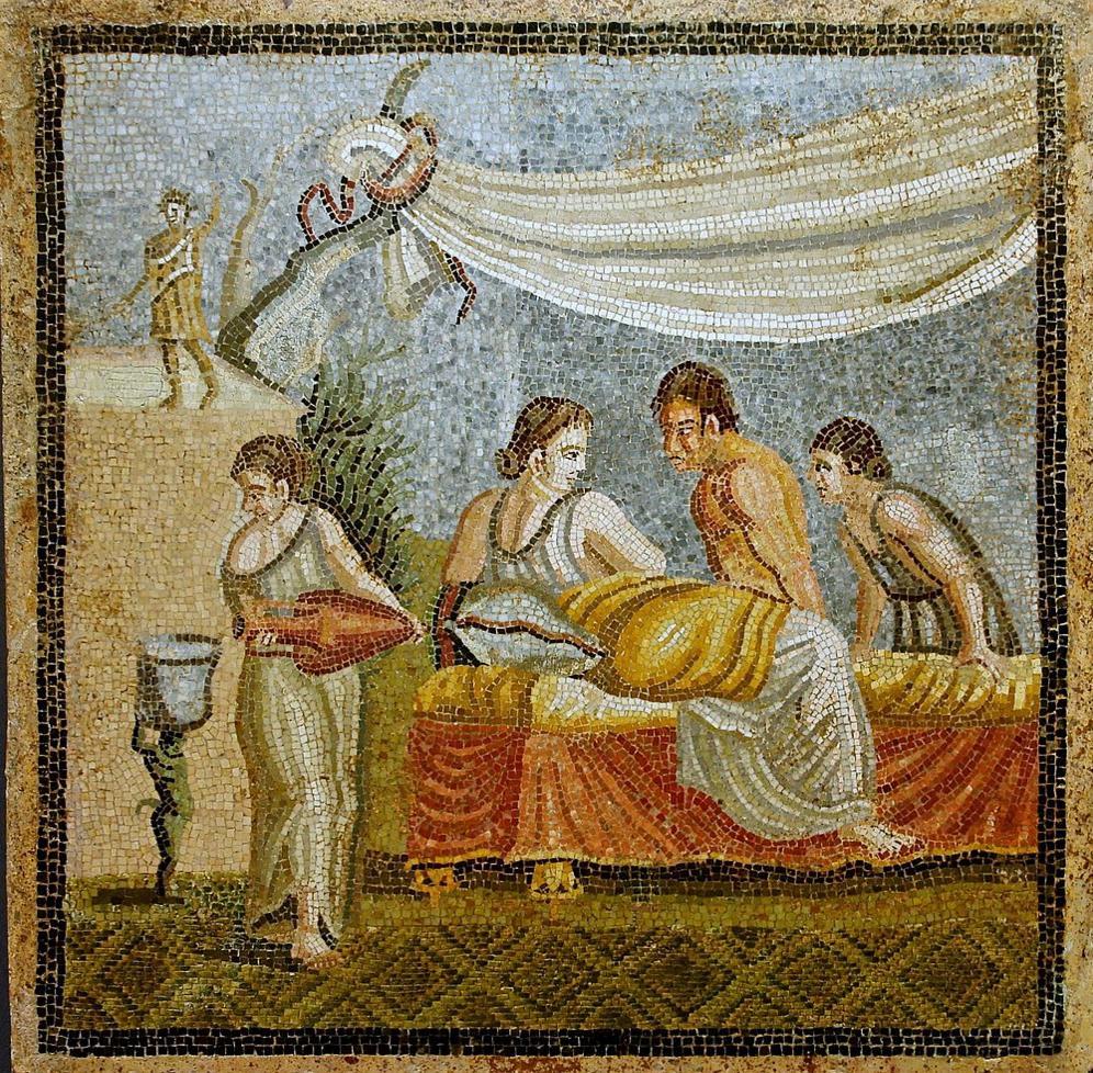 Love Scene, marble wall mosaic, 1st