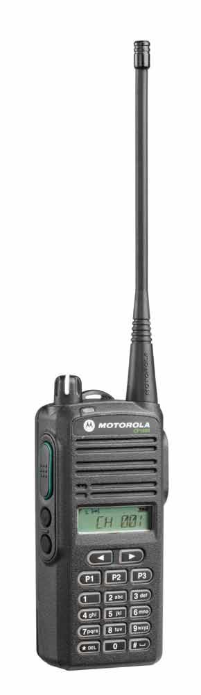 CP1660 Radio Components and Benefits CP1660 Portable Radio 1 Large ON/OFF/Volume control makes adjusting volume quick and easy. 2 LED indicator indicates channel, scan and monitor status.