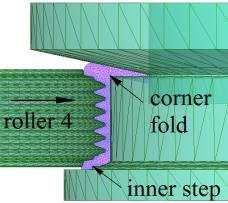 compressive strains occur in the inner layer of the bulging area and tensile strains occur in the outer layer, as