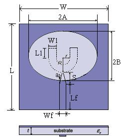 In this paper, a modified elliptical slot antenna, based on previous studies [13], is proposed and investigated. In addition, a result comparison with the initial design is done.