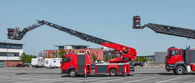 The body components can also be individually equipped with extinguishing pumps, extinguishing agent tanks, a crew cab, rapid intervention system, and technical equipment, including hydraulic