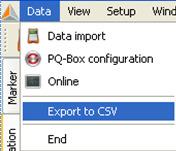 general settings of the data export function.