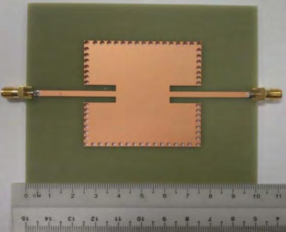 The dimensions of rectangular SIW can be calculated using equations (6) (8). Similarly for the rectangular microstrip patch antenna, the dimensions can be determined using equations (9) (13).