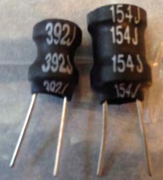 1d. Install the inductors (L1 and L2) The inductors are the two remaining parts in Bag #1. Inductor L1 is marked 392J. Inductor L2 is marked 154J.
