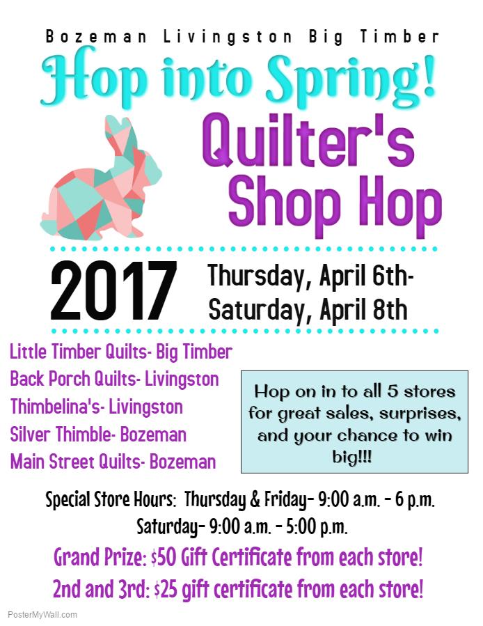 1008 N. 7th Ave Bozeman, MT 59715 406 587 0531 sewing@silverthimblemt.com Are you new to what a Shop Hop is?