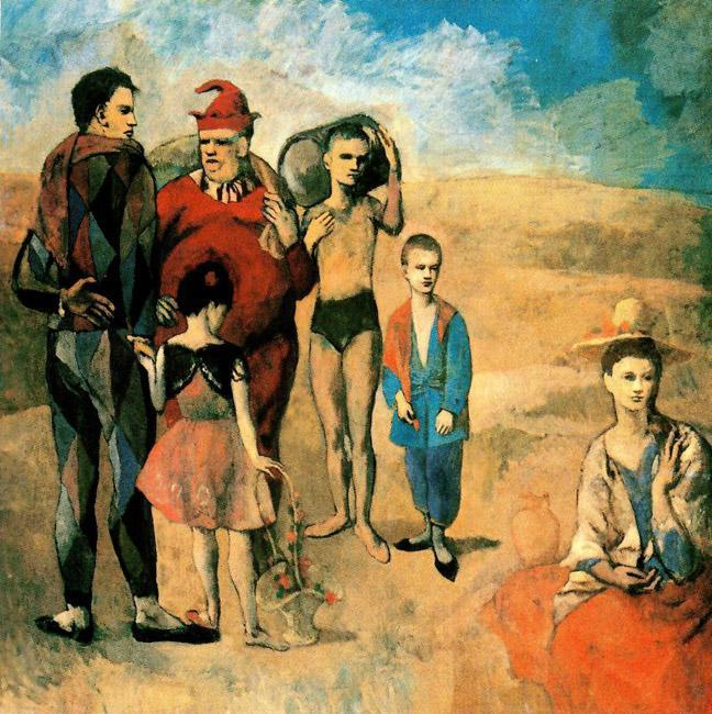 Picasso painted a lot of circus people during this time, often