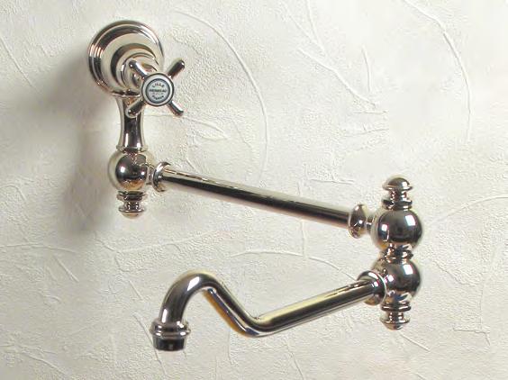 3023.70 Royale Wall Mounted Two- Hole Kitchen Mixer. Wall mounted faucets add instant character to a room.