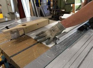 Circular saws on a rail and table saws are effective at cutting clean straight lines through the material and will tend to give you the cleanest cut. TCT blades are preferred.