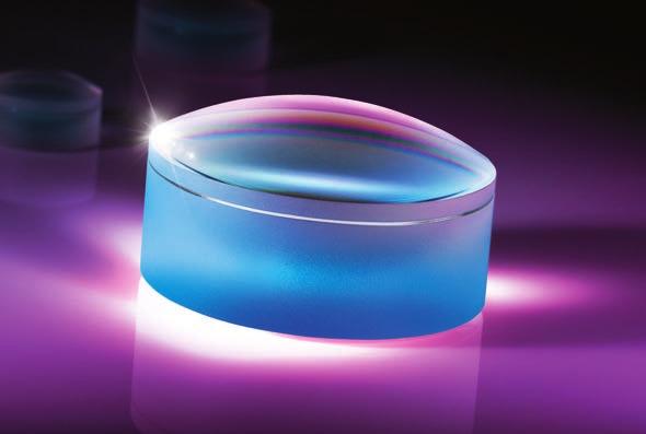 The back surface of the doublet is fused with a molded polymer aspheric surface.